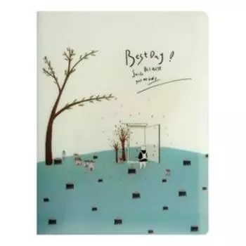 Папка А4, "Домашний уют" 30 прозрачных файлов, пластик, 400 мкм, МИКС