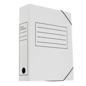 Папка архивная на резинках Calligrata, микрогофрокартон, 75 мм, белый, до 700 л