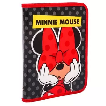 Папка пластиковая для тетрадей А5, на молнии, «Минни Маус»