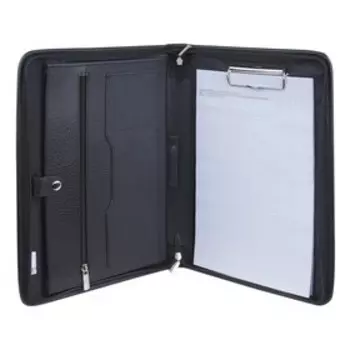 Папка деловая, отдел на молнии, цвет черный 34х25х3см