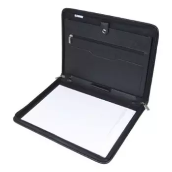 Папка деловая, отдел на молнии, цвет черный 34х25х3см