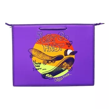 Папка для чертежей и рисунков A3, 470 х 345 х 50 мм, с ручками, пластик/текстиль, молния сверху, ПР 3 -20 "Скейт" 72688