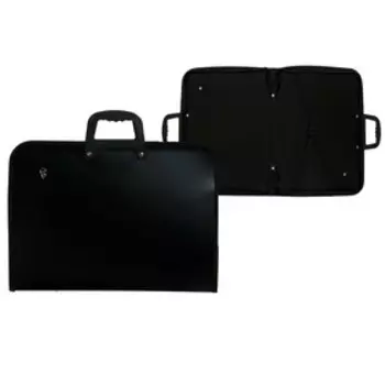 Папка для чертежей и рисунков A3, 425 x 305 х 30 мм, с ручками, пластиковая, молния вокруг, deVENTE, с внутренним карманом, чёрная