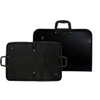 Папка для чертежей и рисунков A3, 425 x 305 х 30 мм, с ручками, пластиковая, молния вокруг, deVENTE, с внутренним карманом, чёрная