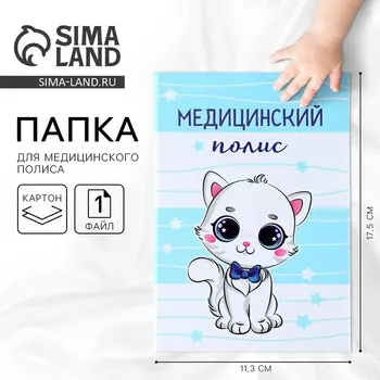 Папка для медицинского полиса «Наш котёнок», 17.511.3 см.