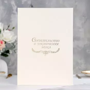 Папка для свидетельства о заключении брака «Белая» бумвинил, А4