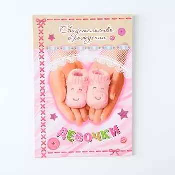Папка для свидетельства о рождении «Девочки», А5