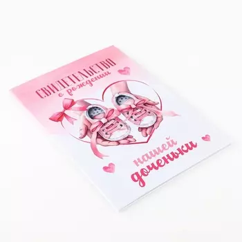 Папка для свидетельства о рождении «Наша доченька», 2317 см