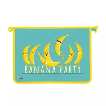 Папка для тетрадей А4, 240 х 340 х 40 мм, молния сверху, пластиковая, ПТ- 83, дизайн с двух сторон, Banana party, 68237