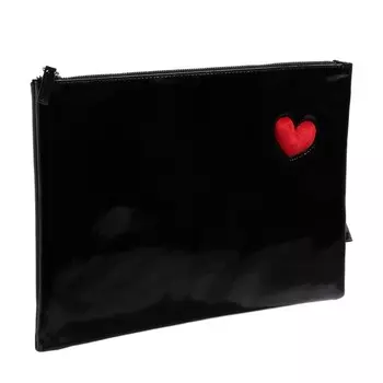 Папка для тетрадей А4, 240 х 345 мм, молния сверху, полеуретан, "Феникс+", чёрная