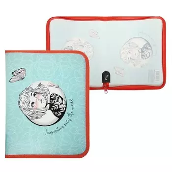 Папка для тетрадей А5, 180 х 230 х 25 мм, 0.5, молния вокруг, пластик, ПМ-А5-04 Calligrata "Вдохновение"