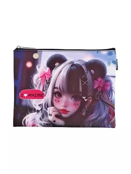 Папка для тетрадей А5, 205270 мм, deVENTE I Love Anime, молния сверху, плоская, для девочки