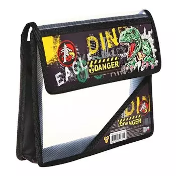 Папка для тетрадей А5 (230 х 190 х 50 мм), с клапаном на липучке, пластик/текстиль, ПМ-А5-03 "Опасность"