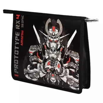 Папка для тетрадей А5, 233 х 200 х 40 мм, молния сверху, пластик/текстиль, Феникс "Роботы"