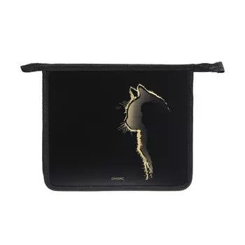 Папка для тетрадей А5, 240 х 205 х 40 мм, пластиковая, молния сверху, ПТ 7-12, "Бабочка в алмазах" (рисунок с эффектом металлика золото)