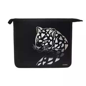 Папка для тетрадей А5, 240 х 205 х 40 мм, молния сверху, пластиковая, ПТ 7-12, "Лео" (рисунок с эффектом металлика золото)