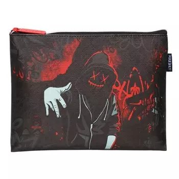 Папка для тетрадей А5, 245 х 200 х 10 мм, молния сверху, кож.зам, de VENTE Hoodie Man, для мальчиков