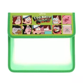 Папка для тетрадей А5 Hatber, "Гравити Фолз" (DISNEY), 2 отделения, клапан на липучке, пластик