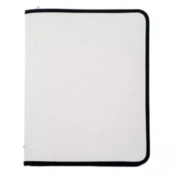 Папка для тетрадей на молнии А4+, 600 мкм, ErichKrause Matt Grains, пластиковая, до 250 листов, белая с чёрной молнией