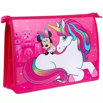 Папка пластиковая А4, на молнии, «Минни Маус и единорог»
