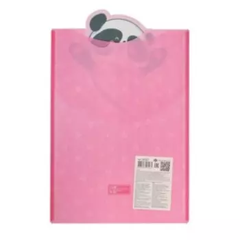 Папка-конверт А4 на липучке дизайн Феникс "Панда" дев розовая 56321
