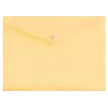 Папка-конверт на кнопке А4, 180 мкм, Calligrata Pastel, полупрозрачная, жёлтая ваниль