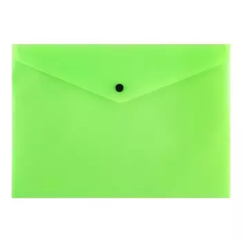 Папка-конверт на кнопке А4, 180 мкм, Calligrata Neon, полупрозрачная, неон салатовый