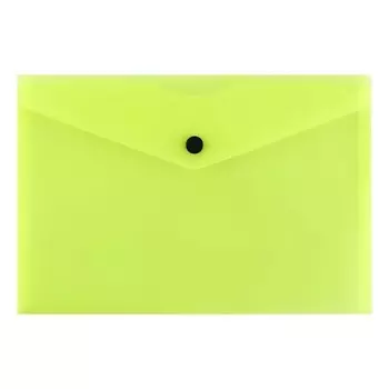 Папка-конверт на кнопке А5, 150 мкм, Calligrata Neon, полупрозрачная, неон желтый