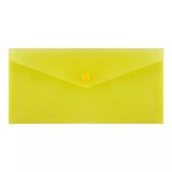 Папка-конверт на кнопке travel (С6+), 150 мкм, Calligrata Standard, прозрачная, желтая