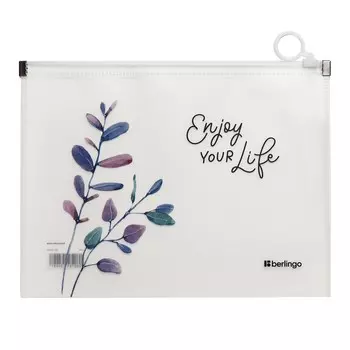 Папка-конверт на молнии ZIP А5, 180мкм Berlingo "Eco XS", рисунок