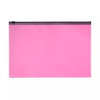 Папка-конверт на ZIP-молнии A4, 180 мкм, Calligrata Pastel, полупрозрачная, чёрная молния, коралловая