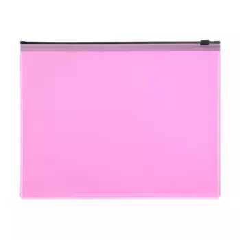 Папка-конверт на ZIP-молнии A5, 150 мкм, Calligrata Pastel, прозрачная, чёрная молния, коралловая