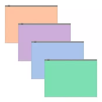 Папка-конверт на ZIP-молнии А5+, 180 мкм, ErichKrause "Matt Pastel Bloom", до 100 листов, микс