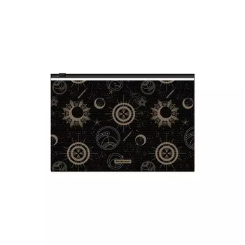 Папка-конверт на ZIP-молнии В5 (288 х 198 мм), 180 мкм, ErichKrause Magic Sky, непрозрачный, тиснение, черный