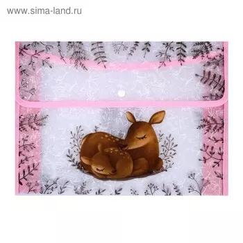 Папка на кнопке А4 Forest Dream, с окантовкой, МИКС