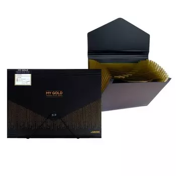 Папка-кратотека 12 отделений, А4, на резинке, deVENTE My gold, 700 мкм