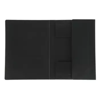 Папка на резинке А4, 500 мкм Calligrata, корешок 4 мм, до 300 листов, тиснение «песок», чёрная