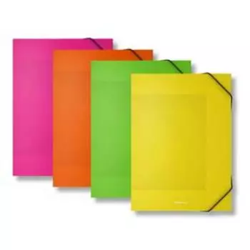 Папка на резинке A4, 600 мкм, ErichKrause Diagonal Neon, корешок 30 мм, микс