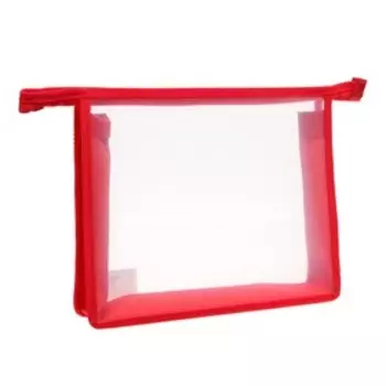 Папка пластиковая А5, 230 х 190 х 55 мм, молния сверху, Calligrata "Офис", ПМ-А5-00, 0.5 мм, прозрачная, красная