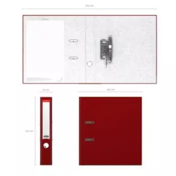 Папка-регистратор А4, 50 мм «Бизнес», собранная, бордовая, пластиковый карман, металлический кант, картон 2 мм, вместимость 350 листов