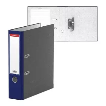 Папка-регистратор А4, 70 мм, ErichKrause Original Pro, мрамор, синяя, карман на корешок, нижний метал. кант, собранная