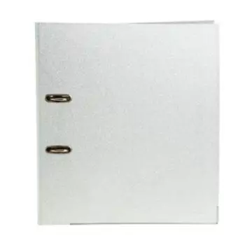 Папка-регистратор с арочным механизмом А4, 75 мм, deVENTE Glitter Shine, металлическая окантовка, сверкающая серебристая