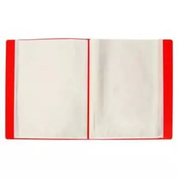 Папка с 100 вкладышами А4, 700 мкм, Calligrata, карман на корешке, красная