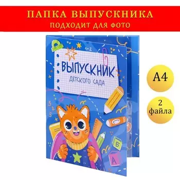 Папка с двумя файлами А4 на выпускной «Выпускник детского сада!»