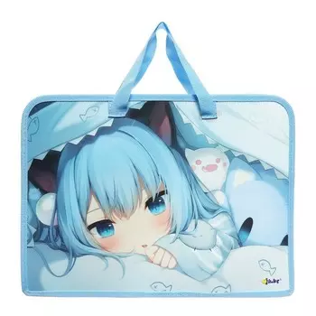 Папка с ручками А4, 340 х 245 х 45 мм, пластиковая, ручки-тесьма, Оникс ПТ-14 "Аниме милашка"