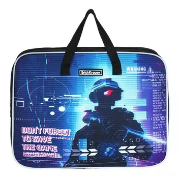 Папка с ручками А4+, 360 х 290 х 70 мм, текстильная, ErichKrause Cyber Game 60240