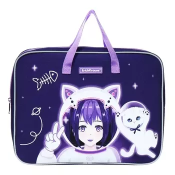 Папка с ручками А4+, 360 х 290 х 70 мм, текстильная, ErichKrause Space Anime 59921