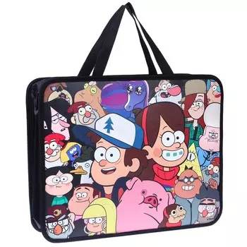 Папка пластиковая с ручками А4, на молнии, 7.53326 см, «Гравити Фолз»