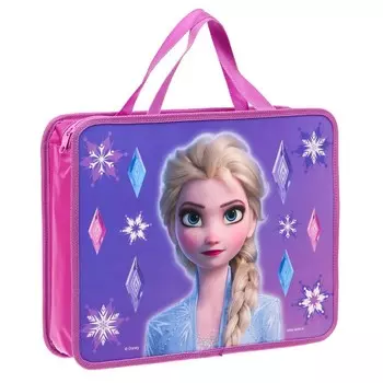 Папка с ручками А4, на молнии, пластик, 33267 см «Холодное сердце»