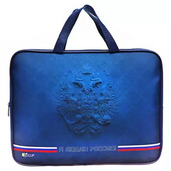 Папка с ручками текстиль А4 45мм 350*265 ПМД 2-20 "Герб России" (ручка-тесьма) 71704